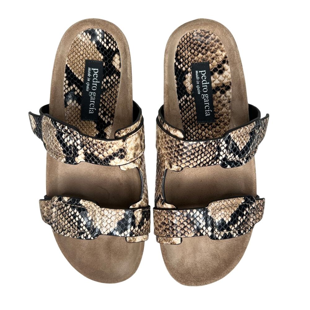 Pedro Garcia Snake Print Sandals